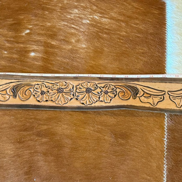 Embellished Leather Belt with bronze Buckle main image 5